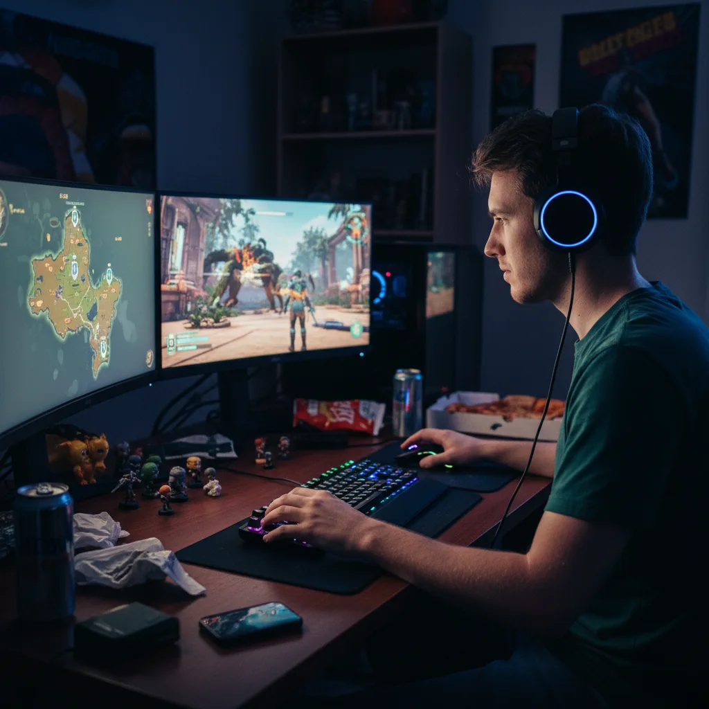 Original portrait of a gamer before AI caricature transformation — input for Banana AI caricature prompt